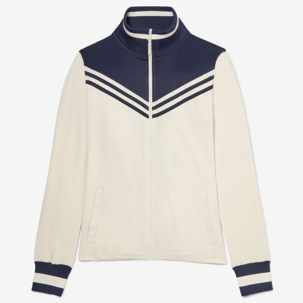 Fila Womens Heritage Jacket - Ecru/Navy Size Medium EUC